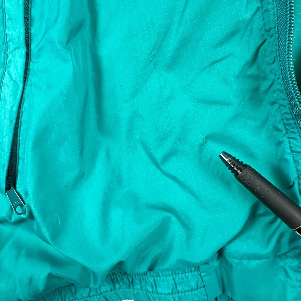 Vintage Lands End Womens M Squall Jacket Retro Teal Blue Made in U.S.A. - Picture 10 of 15